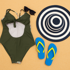 Olive Blossom One-Piece Swimsuit