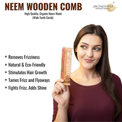 OROSSENTIALS KACCHI NEEM WOOD COMB ORO-008 - Kunchals