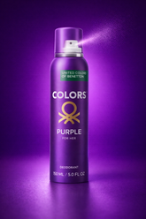BENETTON COLORS DEODORANT DE BENETTON PURPLE FOR HER 150ML