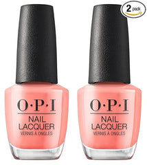 OPI Nail Lacquer Flex on the Beach (Coral) 15ml, Long Lasting Nail polish, Fast Drying, Chip Resistant (Pack of 2)