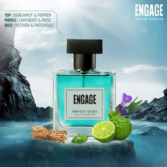 Engage Indigo Skies Eau De Parfum For Men - 100mL