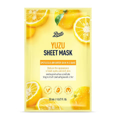 Boots Yuzu Face Sheet Mask Reduce The Appearance Of dark Spots And Dull Skin 20Ml