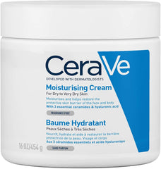 CeraVe Moisturising Cream | 454g/16oz | Daily Face, Body & hand Moisturiser for Instant & Long-Lasting Hydration