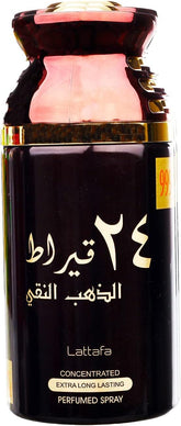 24 qeraat Perfume Spray By Lattafa Parfums For Men - 250 milliliters