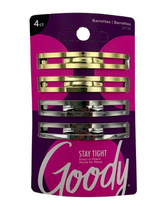 Goody Women's Classic Metal Double Bar Barrettes (4-Count Pack, Item #01732)