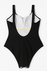 FLORAL GEO PRINT ONE-PIECE SWIMSUIT