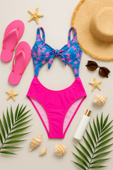 Pink Paradise Tie-Front Swimsuit