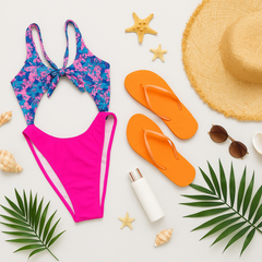 Pink Paradise Tie-Front Swimsuit