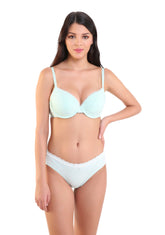 Low Waist Bikini Panty with Lace Panels - Free Size