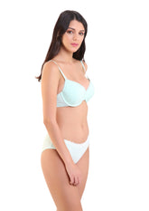 Low Waist Bikini Panty with Lace Panels - Free Size