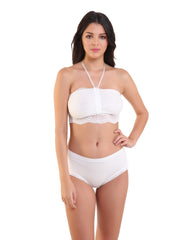 Kate Floral Lace Net Tube Non Padded Bra- Free Size