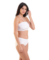 Kate Floral Lace Net Tube Non Padded Bra- Free Size