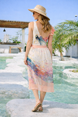 Aurora Bloom One-Shoulder Swimsuit & Sarong Set