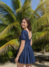Blue Horizon Puff Dress