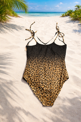 LEOPARD GRADIENT SWIMSUIT WITH WRAP SARONG - Kunchals
