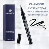 CHAMBOR EXTREME WEAR SKETCH EYELINER PEN 1.2G 01 CARBON BLAC - Kunchals