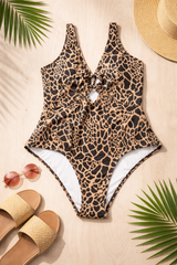 Savage Chic Leopard Cut-Out Swimsuit