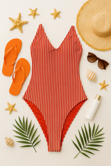RIVIERA RED STRIPE SWIMSUIT