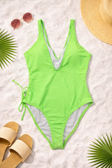 Lime Breeze Wrap-Tie One-Piece Swimsuit