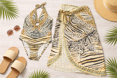 Safari Muse Halter One-Piece with Wrap Sarong