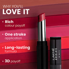 Lakme Absolute 3D Matte Lip Color 22 Pink Buzz 3.6 g