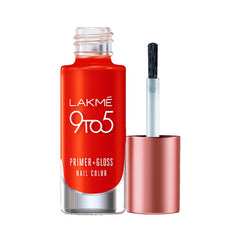 Lakmé 9To5 Primer + Gloss Nail Colour, Cherry Red, 6 ml