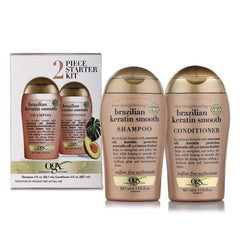 OGX Ever Straightening + Brazilian Keratin Smooth 2 Piece Starter Kit Shampoo & Conditioner