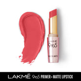 Lakme 9TO5 Primer + Matte Lip Color Peachy Affair 3.6 g
