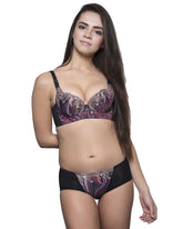 Eva Paris-Bra Panty Set-Blue+Black -No-2395