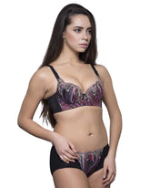 Eva Paris-Bra Panty Set-Blue+Black -No-2395