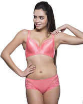 Eva Paris-Bra Panty Set-Peach-No-2398