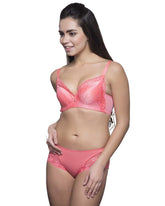 Eva Paris-Bra Panty Set-Peach-No-2398