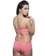 Eva Paris-Bra Panty Set-Peach-No-2398
