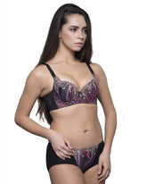 Eva Paris Bra Panty Set Blue+Black K66-2395