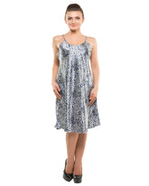 Eva Paris-2 Pes Set Nighty With Gawn Blue Print Night Wear-K75-3355