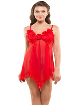 Eva Paris-2 Pes Set Fancy Baby Doll Red Night Wear-K75-3361