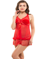 Eva Paris-2 Pes Set Fancy Baby Doll Red Night Wear-K75-3363