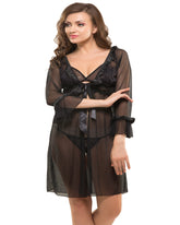 Eva Paris-3 Pes Set Fancy Baby Doll Black Night Wear-K75-3368