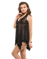 Eva Paris-2 Pes Set Fancy Baby Doll Holter Black Night Wear-K75-3372