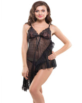 Eva Paris-2 Pes Set Fancy Baby Doll Black Night Wear-K75-3376