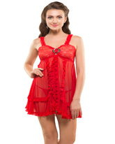 Eva Paris-2 Pes Set Fancy Baby Doll Red Night Wear-K75-3377