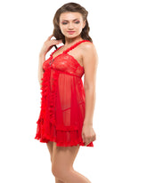 Eva Paris-2 Pes Set Fancy Baby Doll Red Night Wear-K75-3377