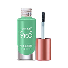 LAKMÉ 9to5 Primer + Gloss Nail Colour, Mint Twist, 6 ml