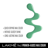 LAKMÉ 9to5 Primer + Gloss Nail Colour, Mint Twist, 6 ml