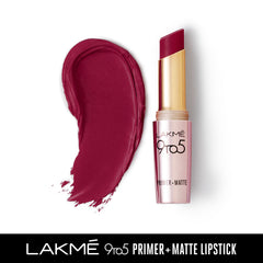 Lakme 9to5 Primer + Matte Lip Color - Red Velvet 3.6gm