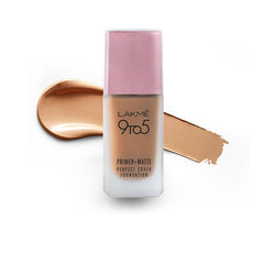 Lakme 9To5 Primer + Matte Perfect Cover Foundation, W180 Warm Natural - 25 ml
