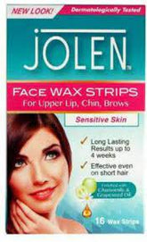 Jolen Face Wax Strips Sensitive Skin 16 Wax Strips