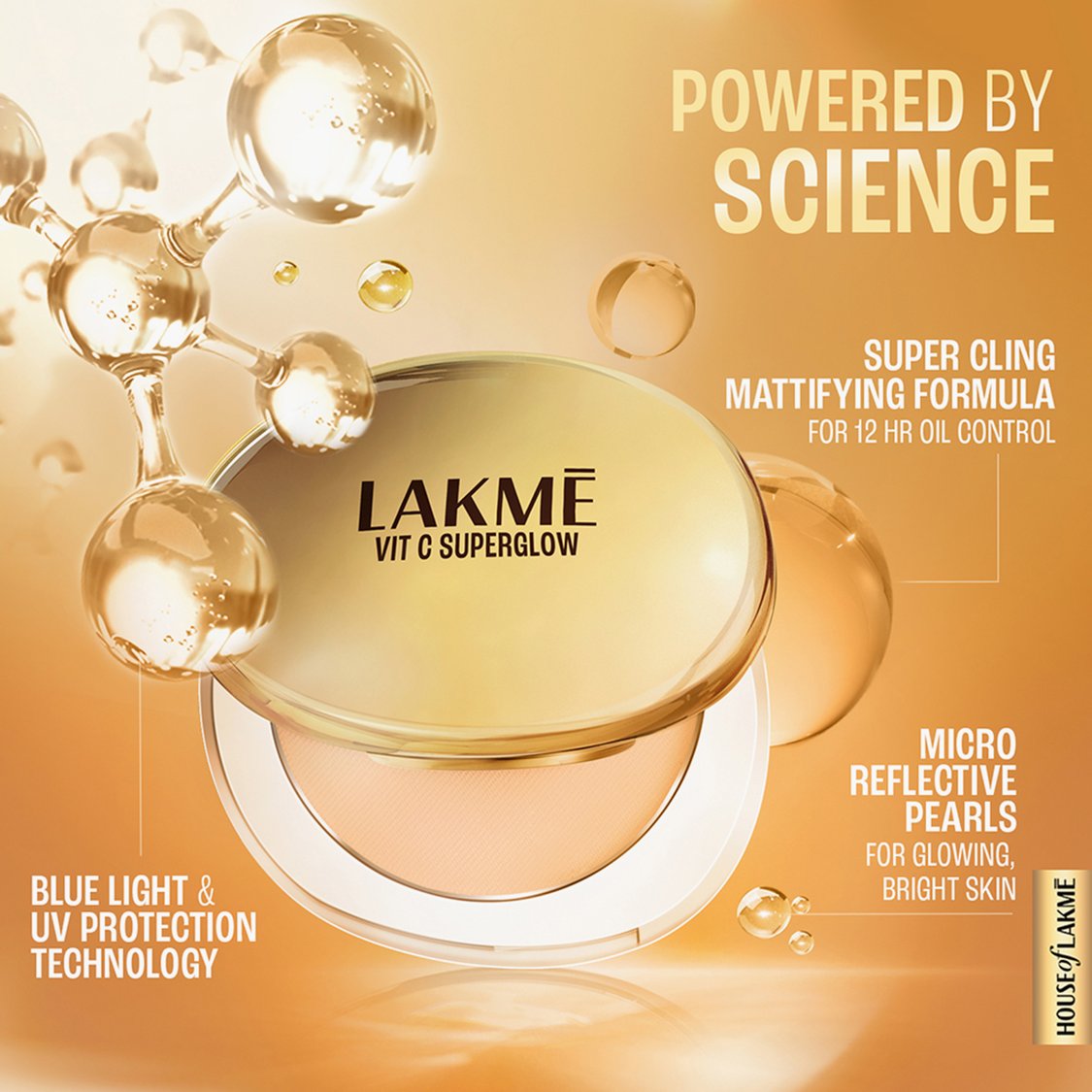 LAKME VIT C SUPERGLOW SKIN PERFECTING COMPACT 8G 10 IVORY