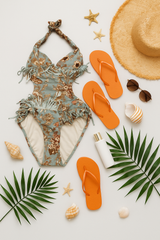 Vintage Tropic Knot-Front Monokini