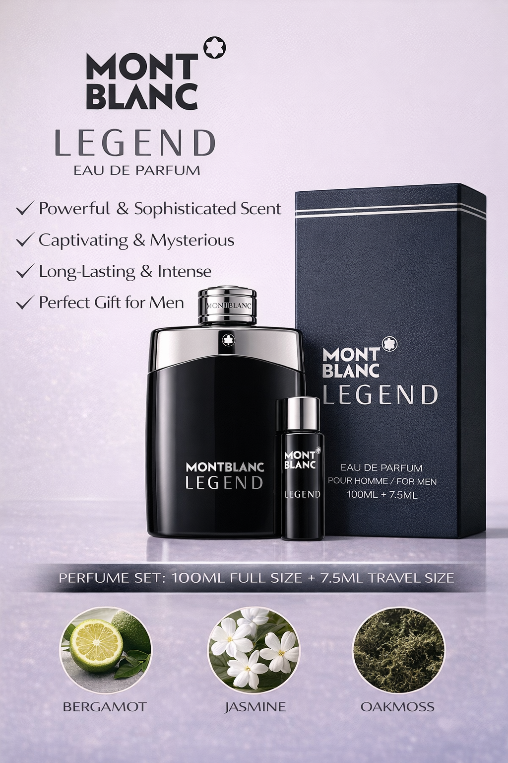 MONTBLANC LEGEND EDP POUR HOMME FOR MEN 100ML X 7.5 ML - Kunchals